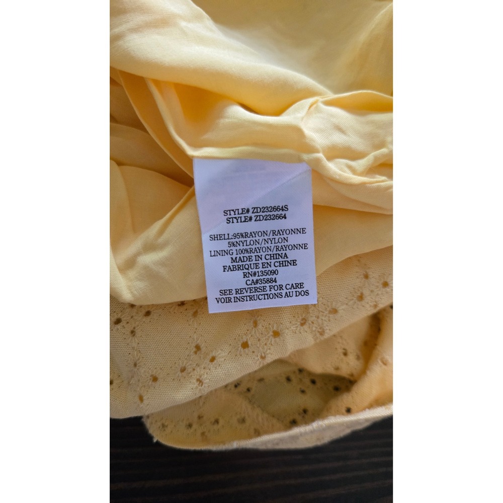 Z Supply Maze Tiered Eyelet Midi Dress Yellow Crochet Lace ZD232664S‎ Womens S - Picture 6 of 10